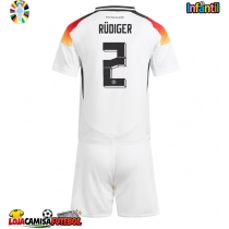 Camisa de Futebol Alemanha Antonio Rudiger #2 Equipamento Principal Infantil Europeu 2024 Manga Curta (+ Calças curtas)